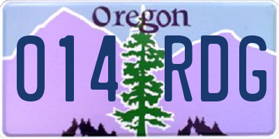 OR license plate 014RDG