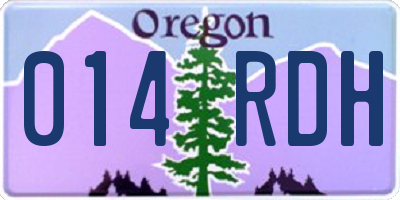 OR license plate 014RDH
