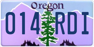 OR license plate 014RDI