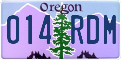 OR license plate 014RDM