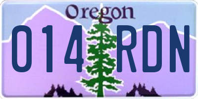 OR license plate 014RDN