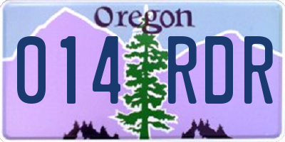 OR license plate 014RDR