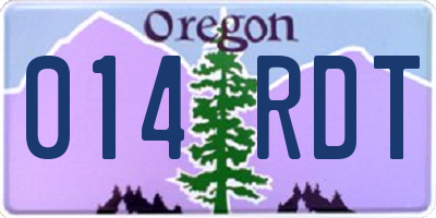 OR license plate 014RDT