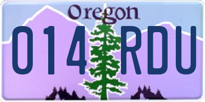 OR license plate 014RDU