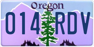 OR license plate 014RDV