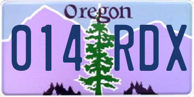 OR license plate 014RDX