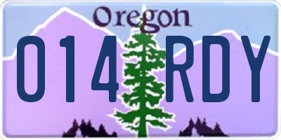 OR license plate 014RDY