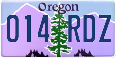 OR license plate 014RDZ