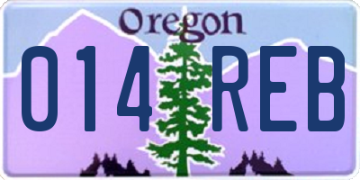 OR license plate 014REB