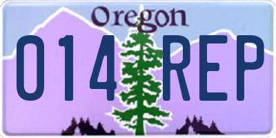 OR license plate 014REP