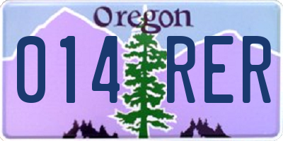 OR license plate 014RER