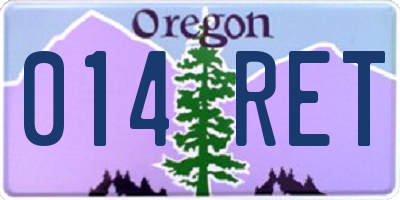 OR license plate 014RET