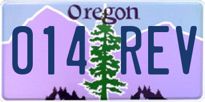 OR license plate 014REV