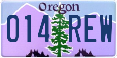 OR license plate 014REW