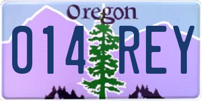 OR license plate 014REY