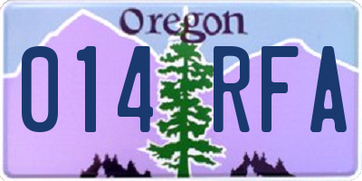 OR license plate 014RFA