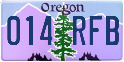 OR license plate 014RFB