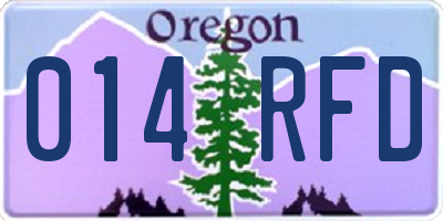 OR license plate 014RFD