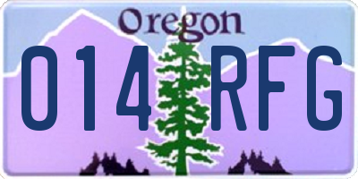 OR license plate 014RFG