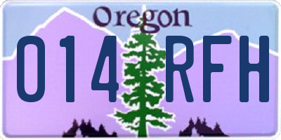 OR license plate 014RFH