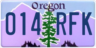 OR license plate 014RFK