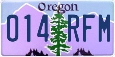 OR license plate 014RFM