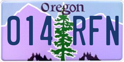 OR license plate 014RFN