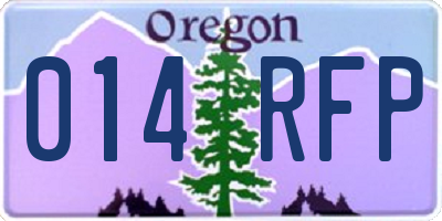 OR license plate 014RFP