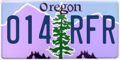 OR license plate 014RFR