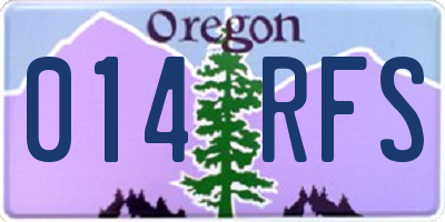 OR license plate 014RFS
