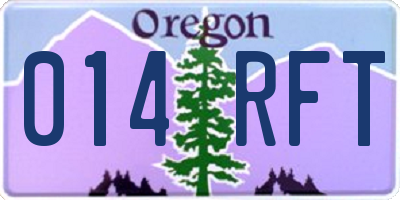 OR license plate 014RFT