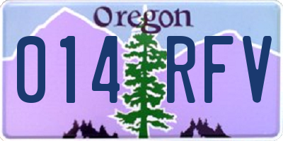 OR license plate 014RFV