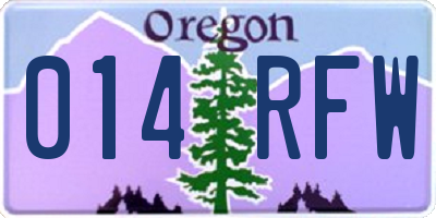 OR license plate 014RFW