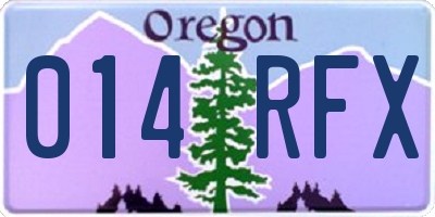 OR license plate 014RFX