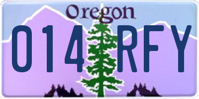 OR license plate 014RFY