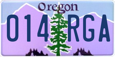 OR license plate 014RGA