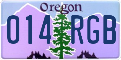 OR license plate 014RGB