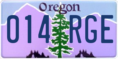 OR license plate 014RGE