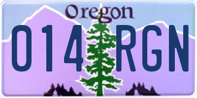 OR license plate 014RGN