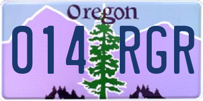OR license plate 014RGR