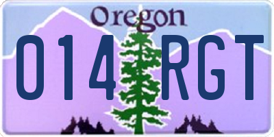 OR license plate 014RGT