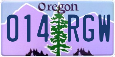 OR license plate 014RGW