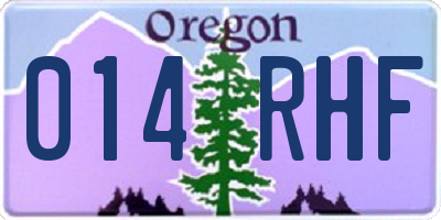 OR license plate 014RHF