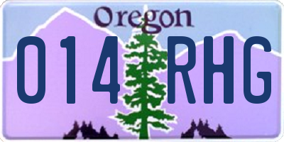 OR license plate 014RHG