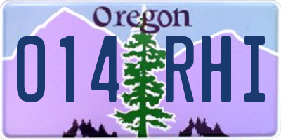 OR license plate 014RHI