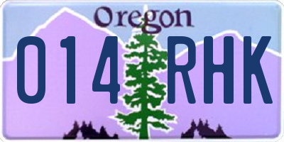 OR license plate 014RHK