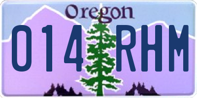 OR license plate 014RHM