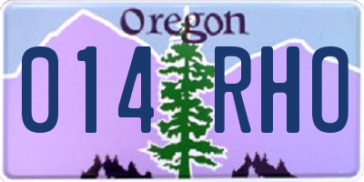 OR license plate 014RHO