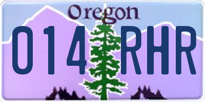 OR license plate 014RHR