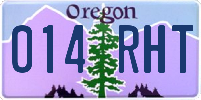 OR license plate 014RHT